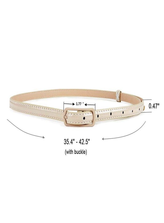 Selighting Womens Faux Leather Skinny Belts for Dresses - Khaki, One Size - Image 3